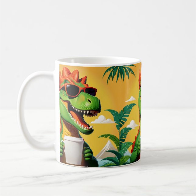 Mug T-Rex Dinosaure Drôle  (Gauche)