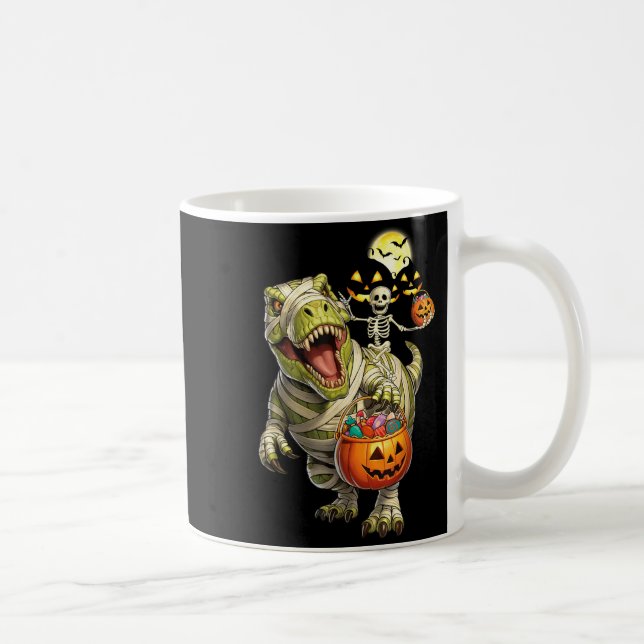 Mug T-Rex Halloween et squelette fantôme chevauchant l (Droite)