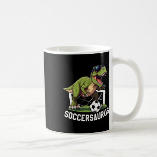 Mug T-rex Jouant au Football Dinosaure Footballeur