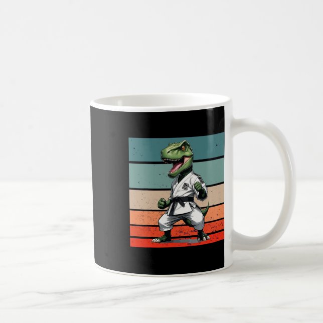 Mug T.rex Karate Gi Ceintures noires Fière Posture Pui (Droite)