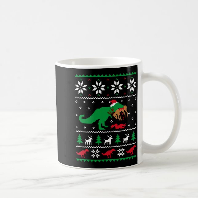 Mug T Rex Mangeant Renne Drôle Noël Dinosaure Ugl (Droite)