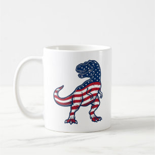 Mug T-Rex patriotique Drapeau américain Design de dino