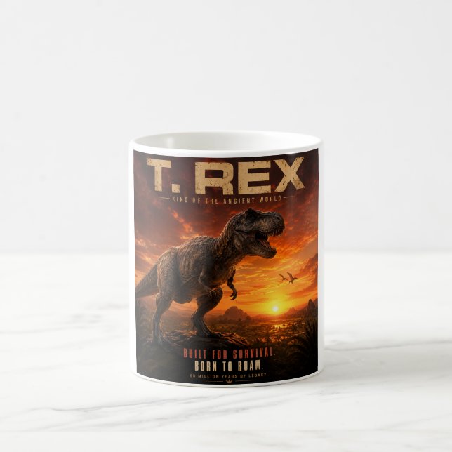 Mug T. REX – Roi du monde antique au coucher du soleil (Centre)
