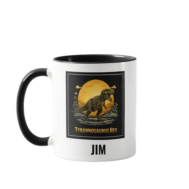 Mug T-Rex sous la lune préhistorique (Créateur téléchargé)