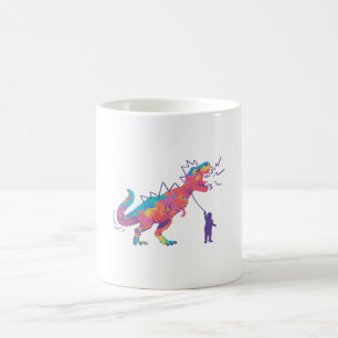 Mug T-Rex sur une laisse