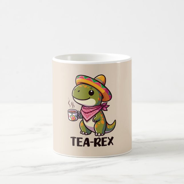 Mug T-Rex : Un Dinosaure Drôle et mignon Boire Du Thé (Centre)