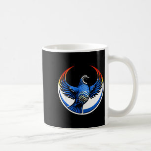 Mug T-shirt à l'emblème du cercle bleu ailes relevées 