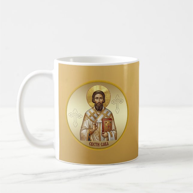 Mug T-Shirt à l'icône orthodoxe de Saint Sava (Gauche)