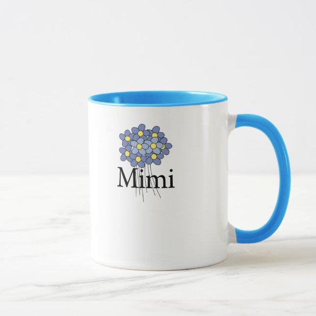 Mug T-shirt assez bleu de la fleur Mimi (Droite)