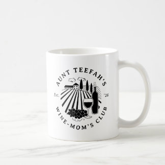 Mug T-shirt Auntie's Wine Club pour mamans - Noir