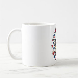 Mug T-shirt avec gravure vintage de bulldog patriotiqu