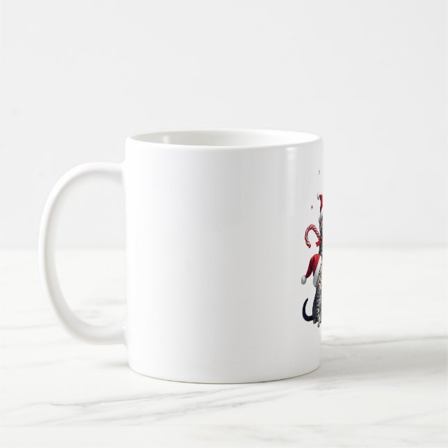Mug T-shirt avec ornements de chats de Noël mignons da (Gauche)