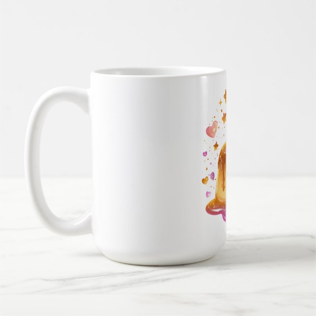 Mug T-shirt blanc graphique avec un dessert mignon et  (Gauche)