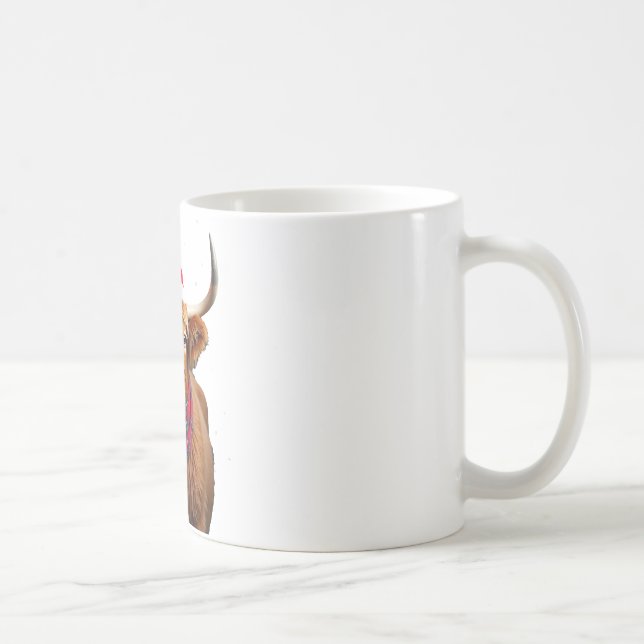 Mug T-Shirt Boho Noël Vache des Highlands de Noël (Droite)