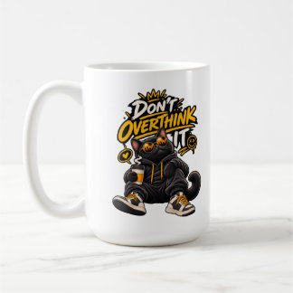 Mug T-shirt Café Chat Noir Ne Vous Prenez Pas La Tête