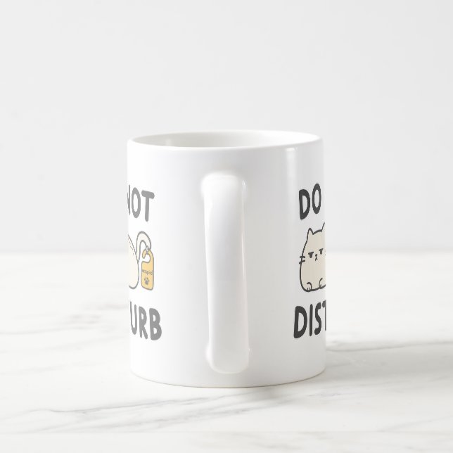 Mug T-Shirt Chat Drôle Ne Pas Déranger Introverti (Poignée)