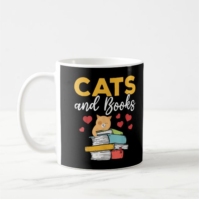 Mug T-shirt Chats et Livres (Gauche)