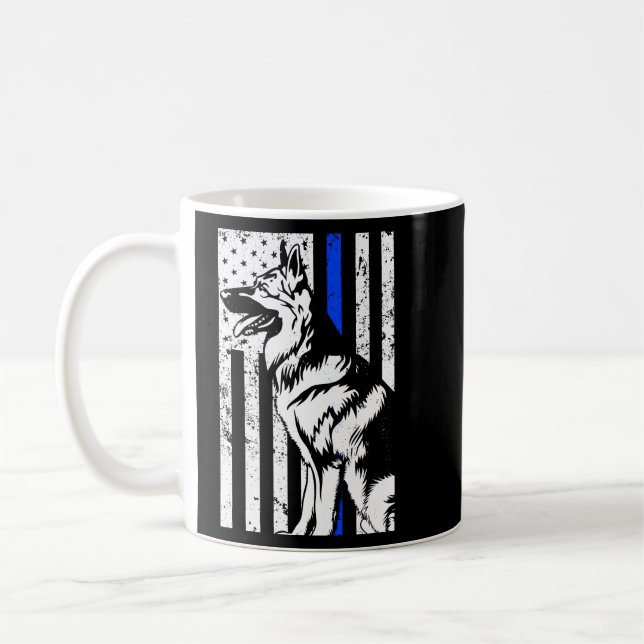 Mug T-shirt Chien K9 de l'officier de police de police (Gauche)