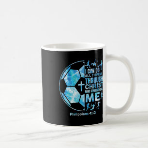 Mug T-shirt chrétien de football masculin Je peux fair