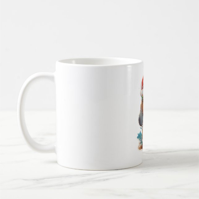 Mug T-Shirt Classique Cute Dachshund Père Noël (Gauche)