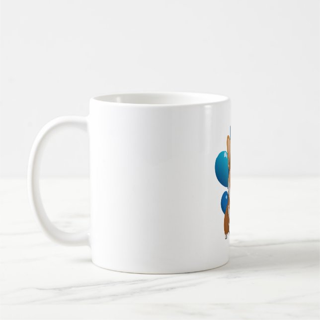 Mug T-shirt classique d'anniversaire de Corgi bleu (1) (Gauche)