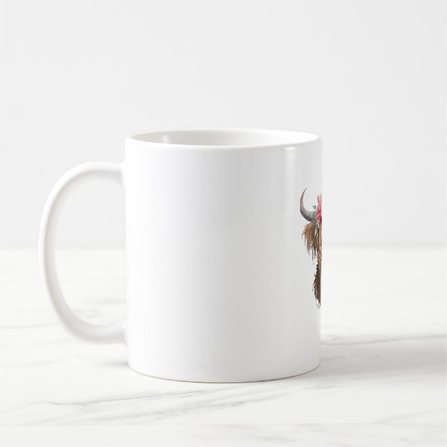Mug T-shirt classique Peinture de vache Highland (Gauche)