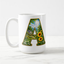 T-Shirt Cottage Tournesol Lettre A Or 3D Luxe