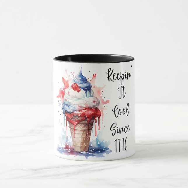 Mug T-shirt crème glacée Patriotique 4 juillet (Centre)