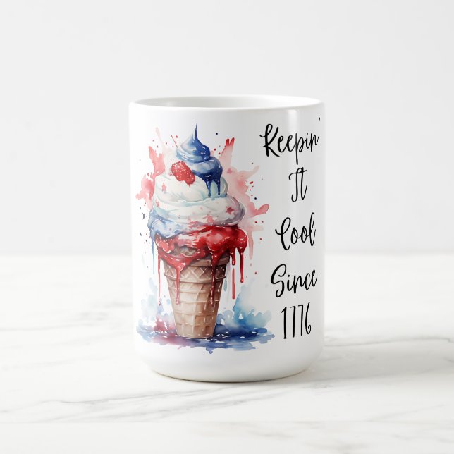 Mug T-shirt crème glacée Patriotique 4 juillet (Centre)