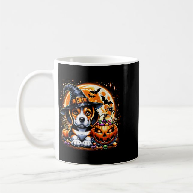 Mug T-Shirt de chien chiot Halloween1 (Gauche)