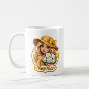 Mug T-shirt de luxe doré très beau floral pour fille e