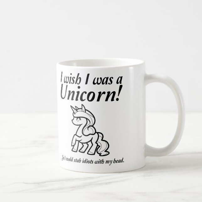 Mug T-shirt drôle avec licorne poignardée (Droite)
