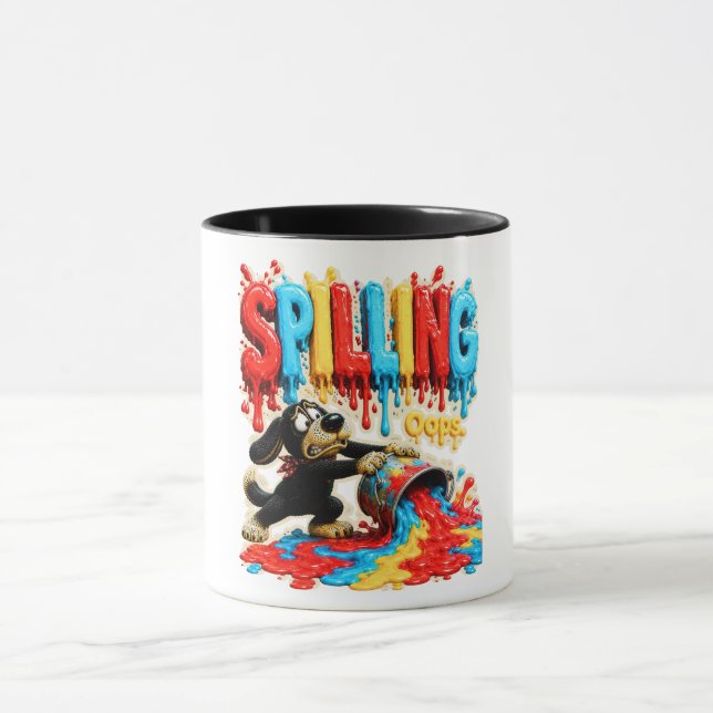 Mug T-shirt drôle 'Ça déborde, ça arrive' (Centre)