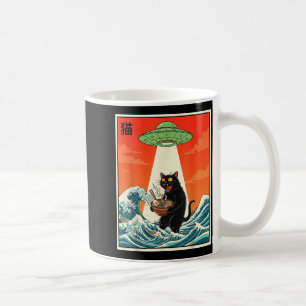 Mug T-shirt drôle d'anime japonais Ramen de chat Ufo p