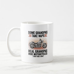 Mug T-shirt drôle de grand-père moto gravure vintage