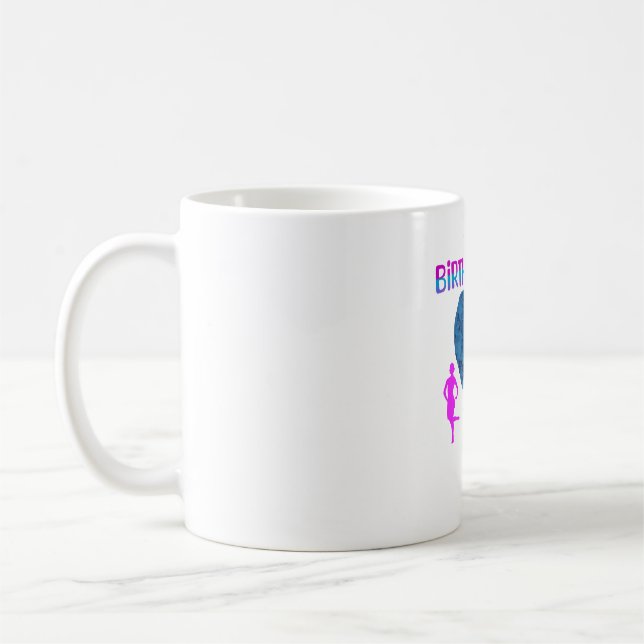Mug T-shirt fille d'anniversaire de coeur bleu (Gauche)