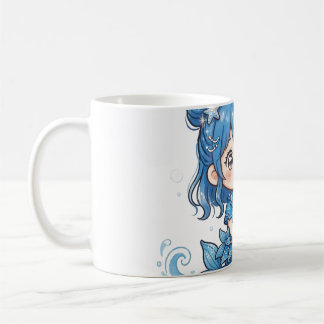 Mug T-shirt Fille Sirène de l'Océan Bleu Mignon - Kawa