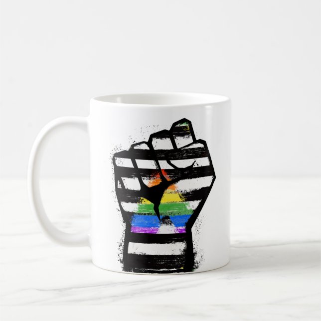 Mug T-Shirt Fist de Fierté Allié (Gauche)