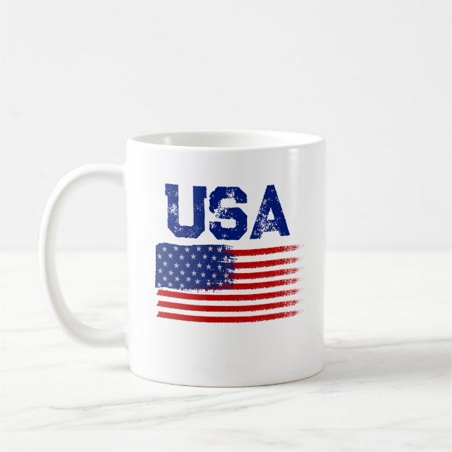 Mug T-Shirt graphique avec drapeau américain patriotiq (Gauche)