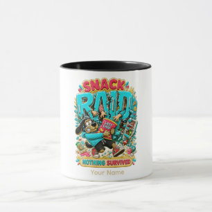 Mug T-shirt graphique avec un chien sarcastique employ