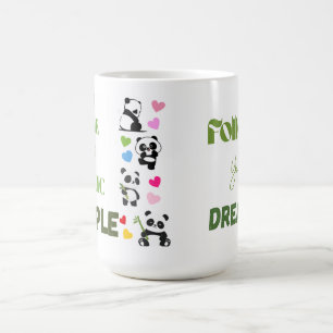 Mug T-shirt graphique avec un panda mignon et un sloga