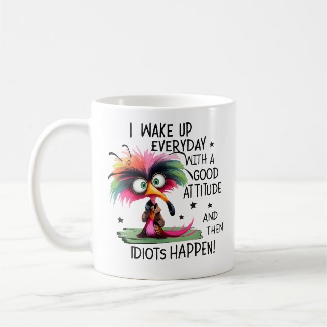 Mug T-shirt graphique oiseau avec attitude drôle (Gauche)