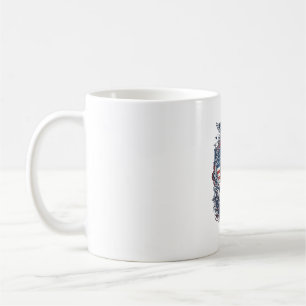 Mug T-shirt graphique vectoriel broderie croisée patri