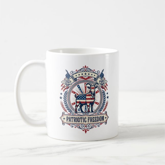 Mug T-shirt graphique vectoriel de la ferme de chèvres (Gauche)