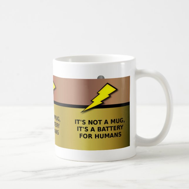 Mug T-shirt Humain Battery Funny (Droite)