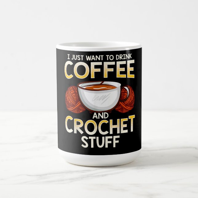 Mug T-shirt Knitter Crochet Café Et Amant (Centre)