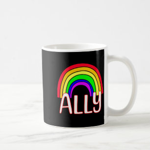 Mug T Shirt LGBTQIA Allié Arc-en-ciel Mignon et Cœur F