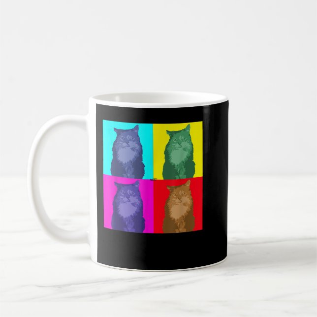 Mug T-shirt Maine Coon Cat Pop Art (Gauche)