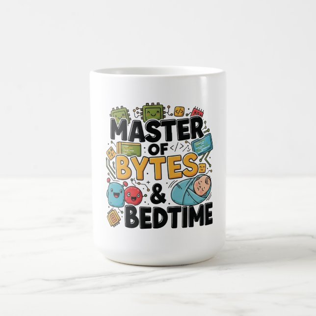 Mug T-shirt Maître d'octets et Papa de l'heure du couc (Centre)