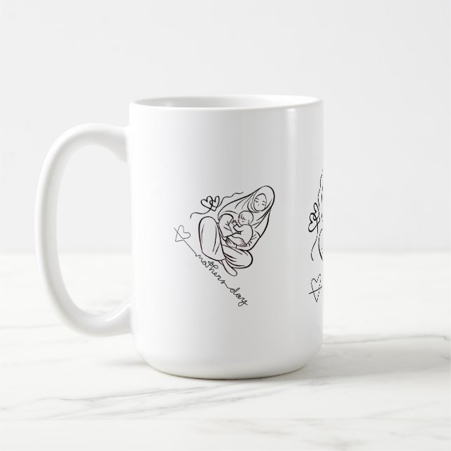 Mug T-shirt Maman Amour Beau Design (Gauche)